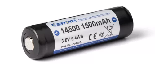 Keeppower 3.7V Li-ion Akku mit PCB-Schutz 14500 – 1500mAh, 3.6V P1450C4