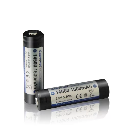 Keeppower 3.7V Li-ion Akku mit PCB-Schutz 14500 – 1500mAh, 3.6V P1450C4