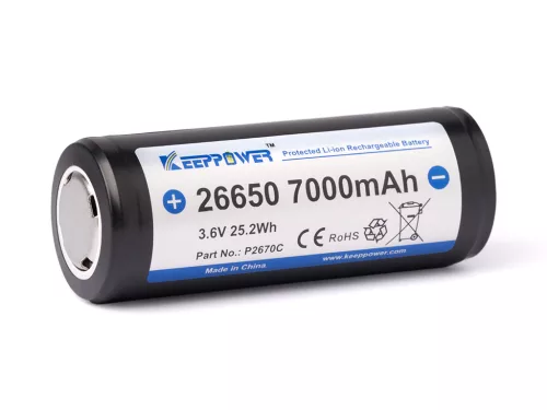 Keeppower 26650 7000mAh geschützte wiederaufladbare Li-Ionen-Batterie 