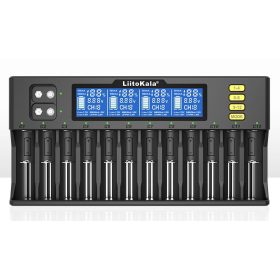   LiitoKala Lii-S12 12-Slot 18650 Akku Ladegerät Für 20700 26650 21700 14500 10440 16340 1.2V 3.7V Akku