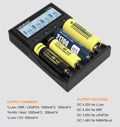 LiitoKala Lii CH4 Ladegerät für 1,2 und 1,5 und 3,6 V Batterien 