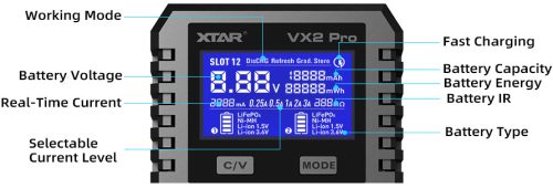 XTAR VX2 Pro intelligentes Ladegerät & Batterietester