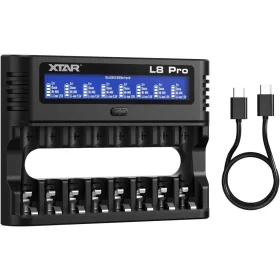   XTAR L8 Pro 8-fach-Ladegerät für AA/AAA NiMH- und 1,5-V-Li-Ionen-Akkus