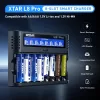 XTAR L8 Pro 8-fach-Ladegerät für AA/AAA NiMH- und 1,5-V-Li-Ionen-Akkus