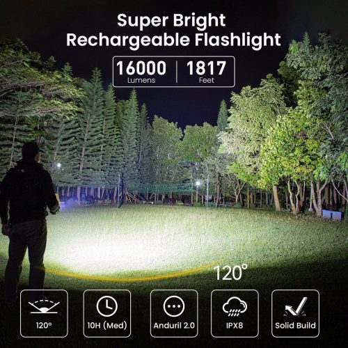 Sofirn Q8 Plus Leistungsstarke 16000 Lumen USB C Wiederaufladbare Taschenlampe