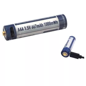   2 Stück Keeppower AAA 1.5V 1000 mWh Lithium-Ionen-Akku (wiederaufladbar über micro USB)