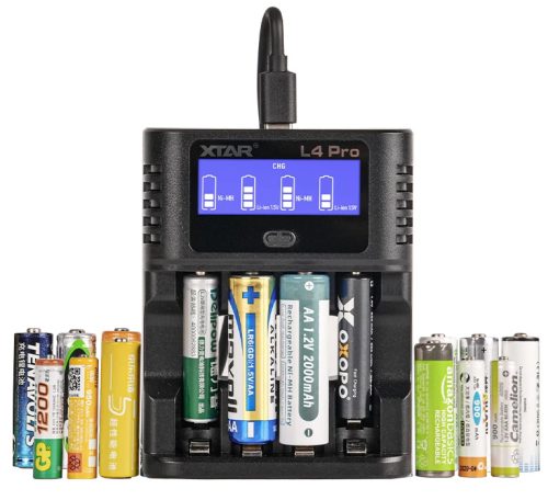  XTAR L4 Pro Smart-Ladegerät für AA/AAA 1,2V NI-MH und 1,5V Lithium-Akkus