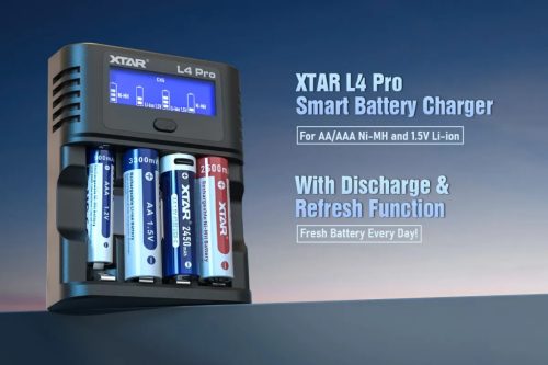  XTAR L4 Pro Smart-Ladegerät für AA/AAA 1,2V NI-MH und 1,5V Lithium-Akkus