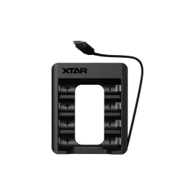   XTAR C4-AA Ladegerät für 1,5-V-AA-Li-Ionen-Akkus mit integriertem USB-C-Kabel