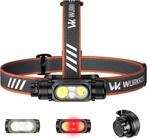 Wurkkos HD17 Leistungsstarke Stirnlampe, 2500 Lumen, 220 m Leuchtweite, Spot- & Flutlicht & Rotlicht, Konstantstromtreiber & einfache Benutzeroberfläche