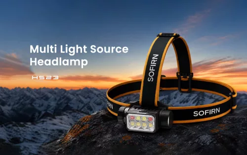 Sofirn HS23 3320LM wiederaufladbare Stirnlampe mit Dreifach-Lichtquelle, hohem CRI & Rotlicht