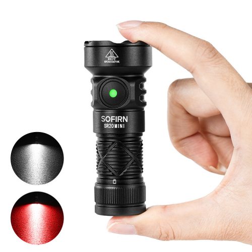 SOFIRN SR20MINI EDC Taschenlampe, superhell, 1200 Lumen, rotes und weißes Licht
