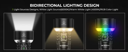 Wurkkos TS27 Superhelle Taschenlampe mit 3200 Lumen, 845 m Reichweite und 15.000 mAh Akku