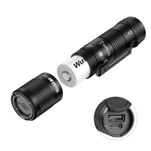 Wurkkos H1A tragbare Powerbank mit Clip, austauschbarer Akku / Aluminiumlegierungsgehäuse / kompatibel mit 21700 & 18650 / wasserdicht IP68