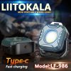 Mini-Arbeitsleuchte LiitoKala LF-986 LED+COB 500LM, Type-C Ladeanschluss 5V1A Eingang, eingebaute 1200mAh Batterie