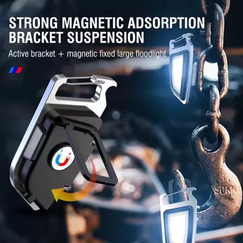 Boruit YHX-0209 Multifunktionale COB-Schlüsselanhängerlampe + Flaschenöffner