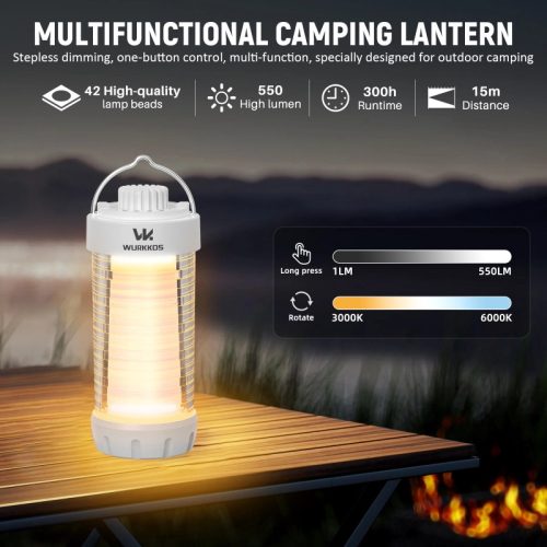Wurkkos CL01 Campinglampe, Farbwahl, Powerbank, RGB-Modus