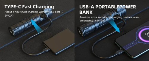 WUBEN C2 Hochleistungs-LED-Taschenlampe, 2000 Lumen, wiederaufladbar, IP68 wasserdicht, 7 Modi