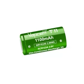   Vapcell INR 16340 T11 1100mAh 3A wiederaufladbarer Li-Ionen-Akku für Akkupacks