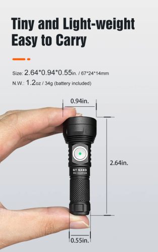 Lumintop GT NANO PRO 3.0 wiederaufladbare EDC-Schlüsselanhänger-Taschenlampe – 1600 Lumen
