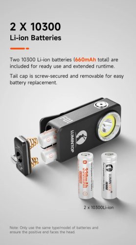 Lumintop F01 EDC Taschenlampe mit bis zu 1200 Lumen und 182 Metern Reichweite - grün